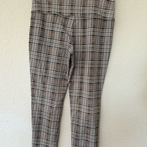 Natural Reflections Black and Brown Plaid Women's Pants Comfy Elastic Waist Band - Picture 5 of 8